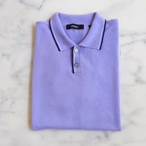 Express Men's Cotton/Rayon Short Sleeve Knitted Polo Shirt w/multi color trims.